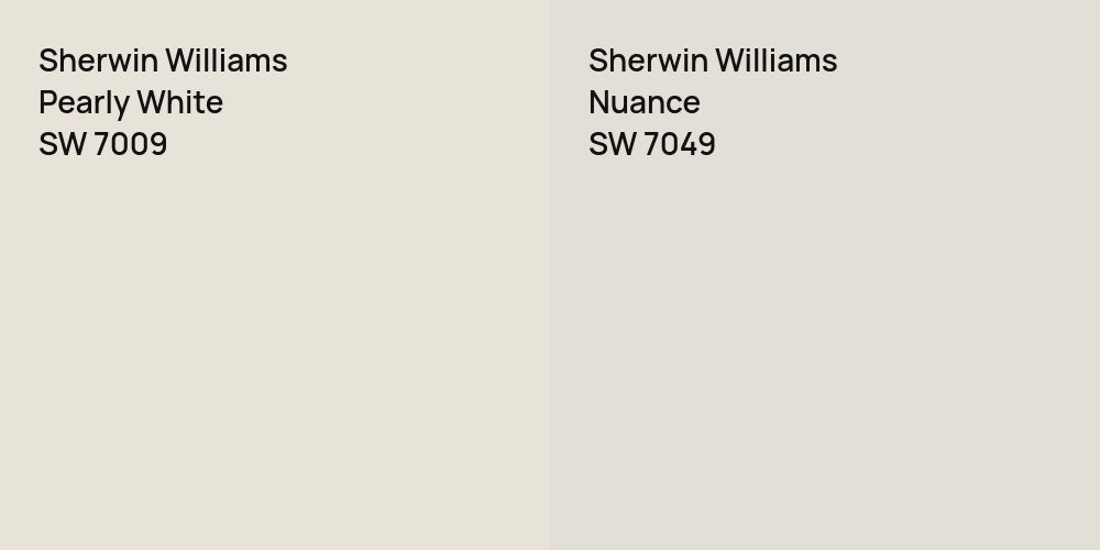 Sherwin Williams Pearly White vs. Sherwin Williams Nuance