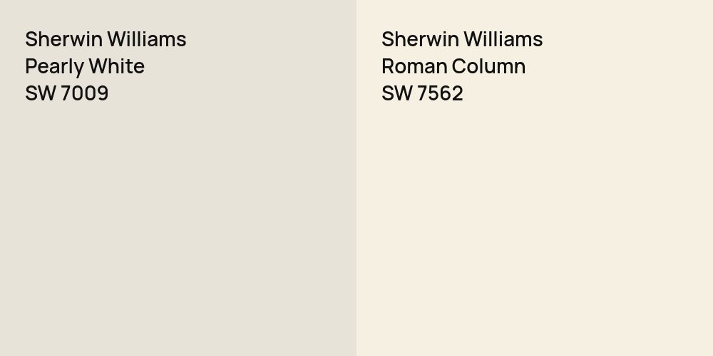 Sherwin Williams Pearly White vs. Sherwin Williams Roman Column