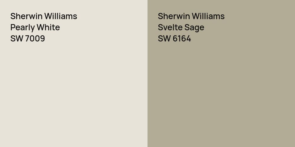 Sherwin Williams Pearly White vs. Sherwin Williams Svelte Sage