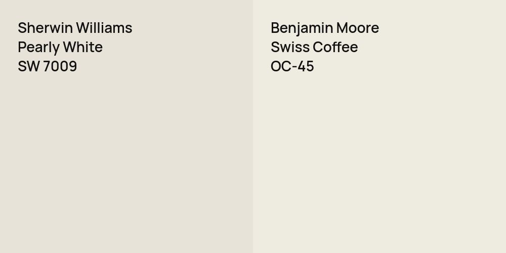 Sherwin Williams Pearly White vs. Benjamin Moore Swiss Coffee