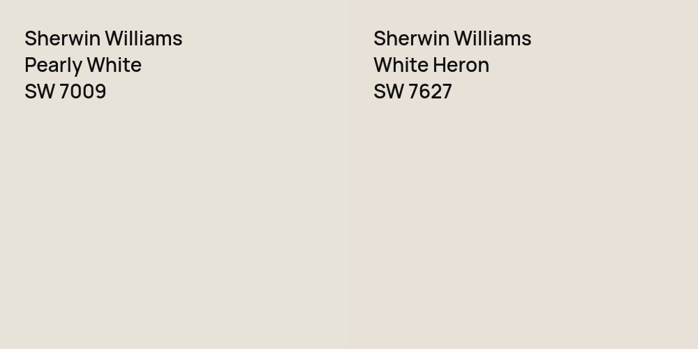 Sherwin Williams Pearly White vs. Sherwin Williams White Heron