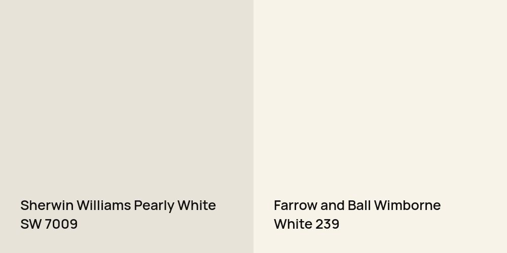 Sherwin Williams Pearly White vs. Farrow and Ball Wimborne White