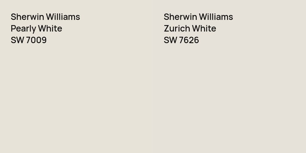 Sherwin Williams Pearly White vs. Sherwin Williams Zurich White