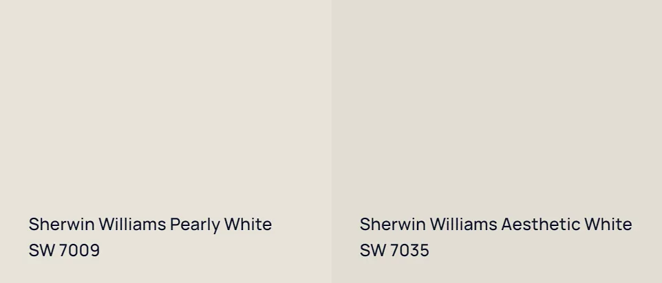 Sherwin Williams Pearly White SW 7009 vs Sherwin Williams Aesthetic White SW 7035