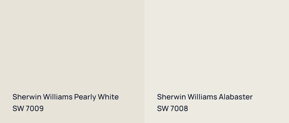 Sherwin Williams Pearly White SW 7009 vs Sherwin Williams Alabaster SW 7008