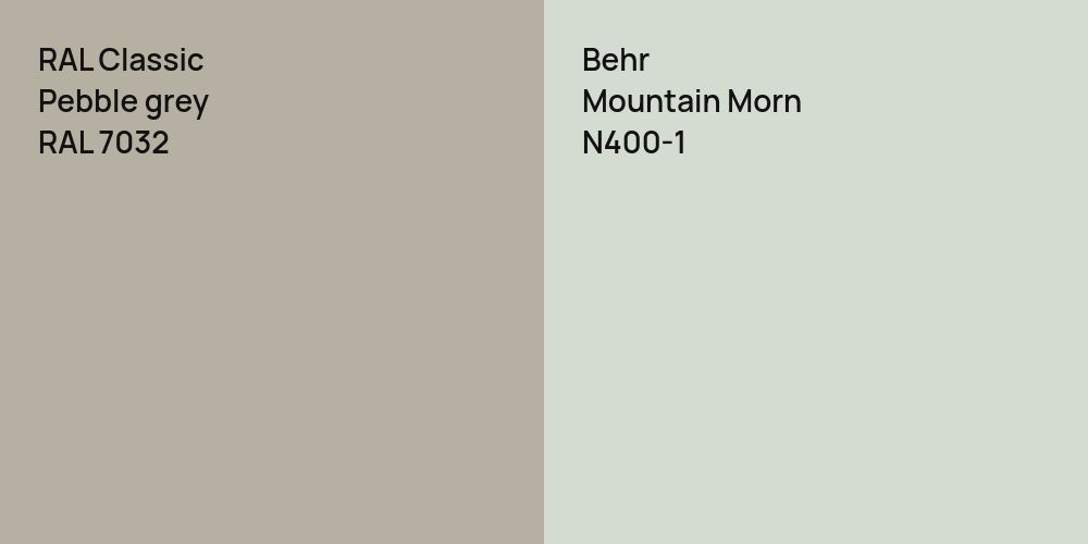 RAL Classic  Pebble grey vs. Behr Mountain Morn