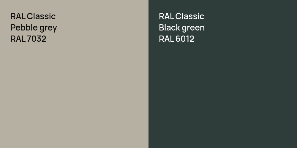 RAL Classic  Pebble grey vs. RAL Classic  Black green