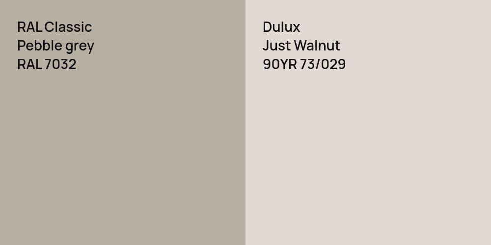 RAL Classic  Pebble grey vs. Dulux Just Walnut