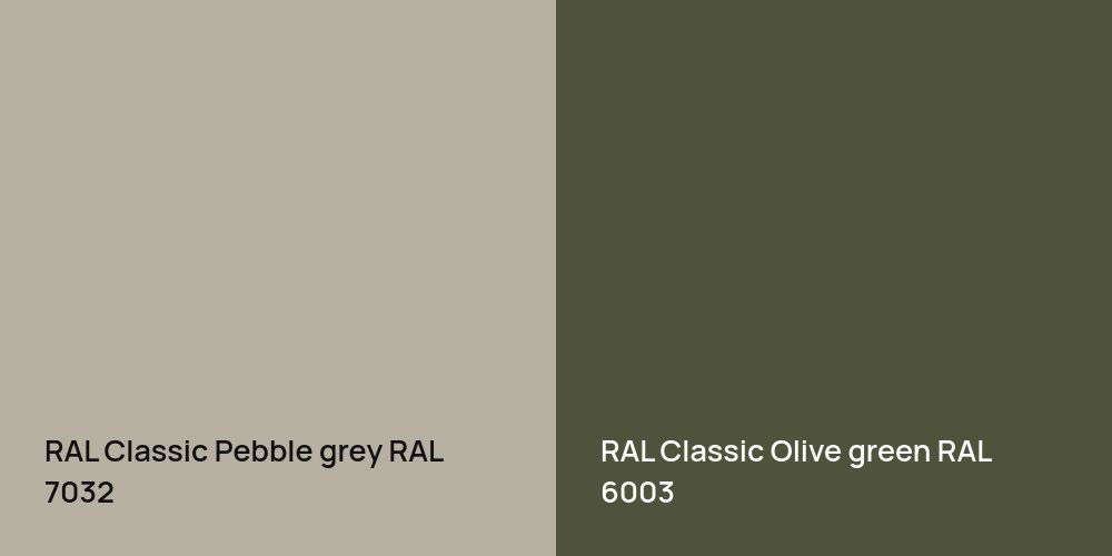 RAL Classic  Pebble grey vs. RAL Classic  Olive green