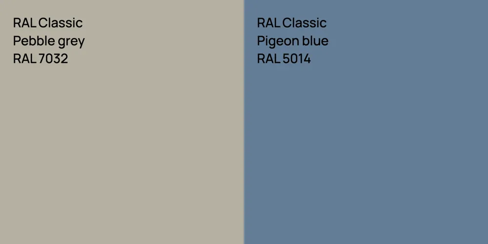 RAL Classic  Pebble grey vs. RAL Classic Pigeon blue