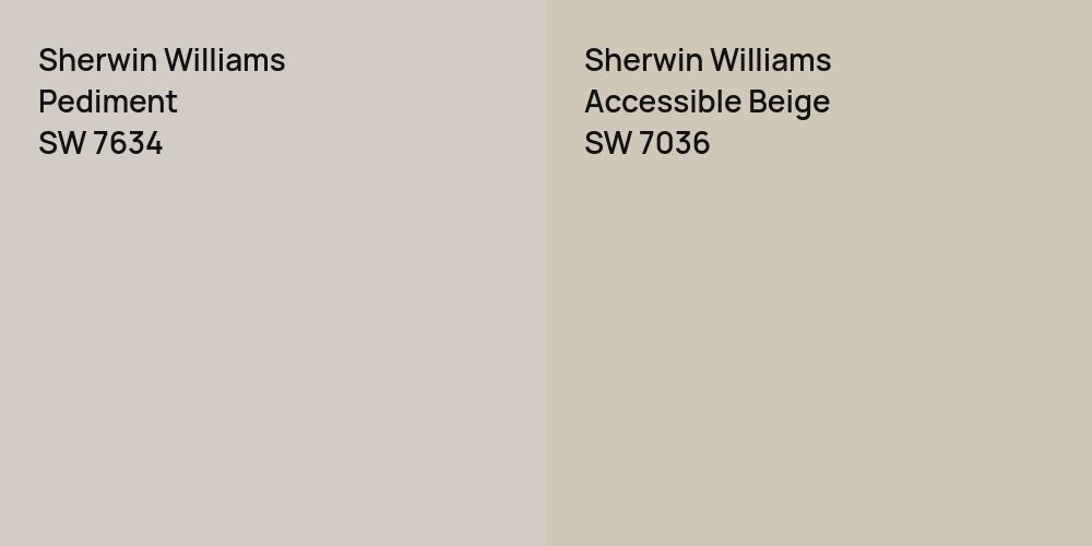 Sherwin Williams Pediment vs. Sherwin Williams Accessible Beige