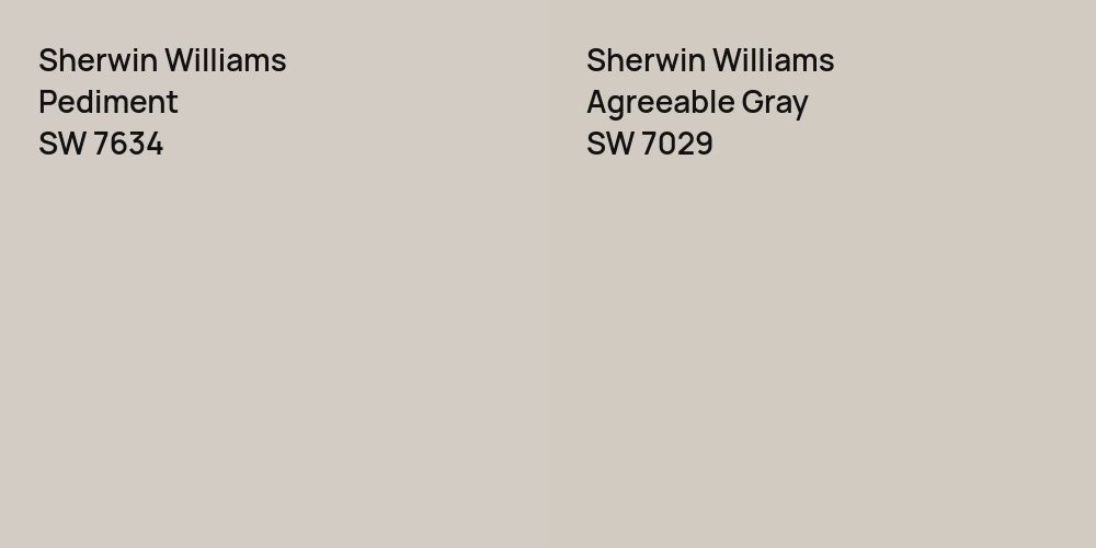 Sherwin Williams Pediment vs. Sherwin Williams Agreeable Gray