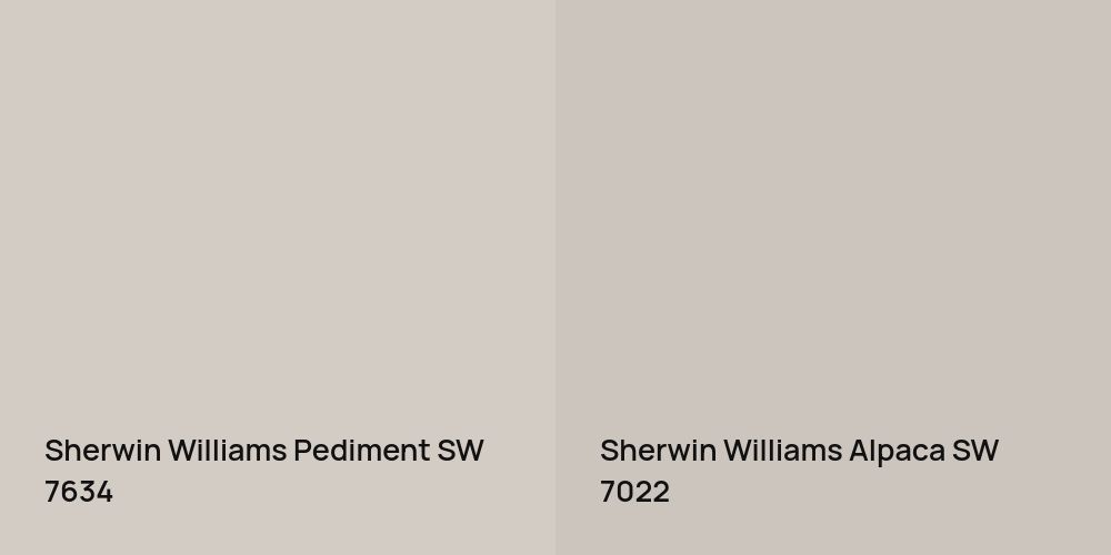 Sherwin Williams Pediment vs. Sherwin Williams Alpaca