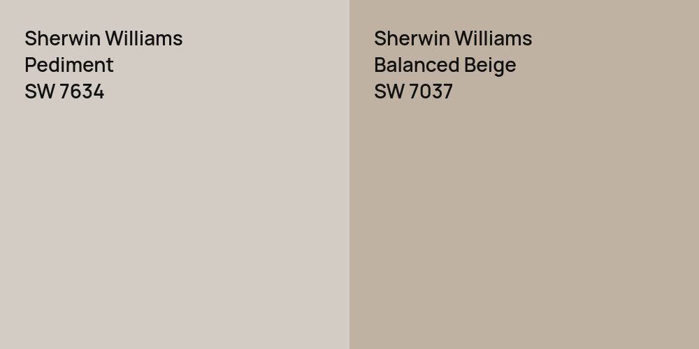 Sherwin Williams Pediment vs. Sherwin Williams Balanced Beige