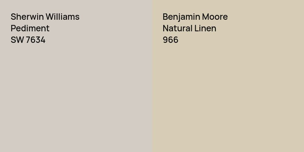 Sherwin Williams Pediment vs. Benjamin Moore Natural Linen