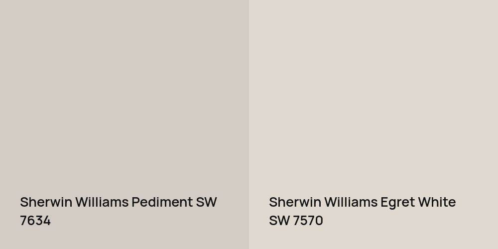 Sherwin Williams Pediment vs. Sherwin Williams Egret White