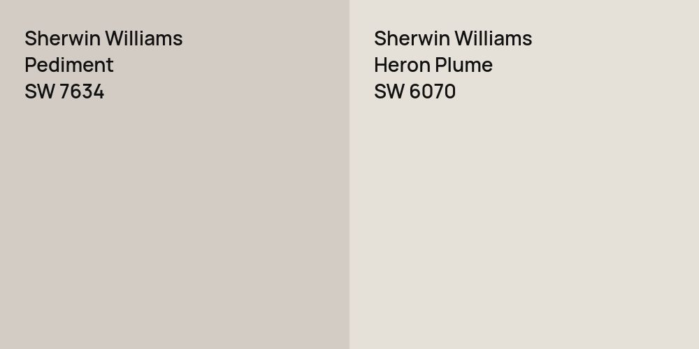 Sherwin Williams Pediment vs. Sherwin Williams Heron Plume