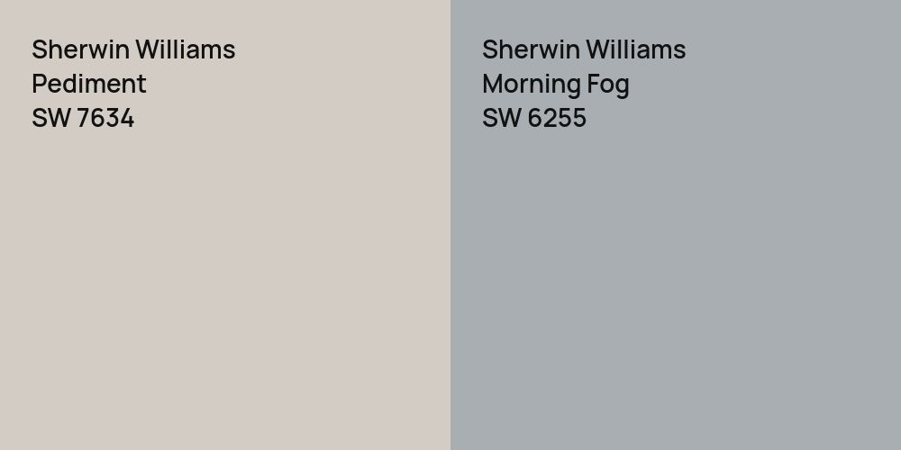 Sherwin Williams Pediment vs. Sherwin Williams Morning Fog