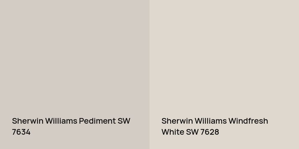 Sherwin Williams Pediment vs. Sherwin Williams Windfresh White