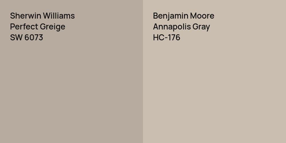 Sherwin Williams Perfect Greige vs. Benjamin Moore Annapolis Gray