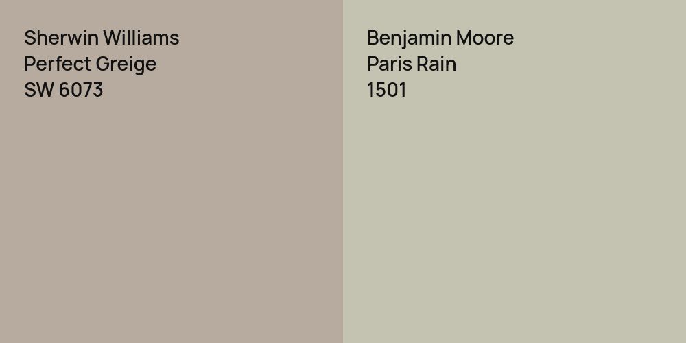 Sherwin Williams Perfect Greige vs. Benjamin Moore Paris Rain