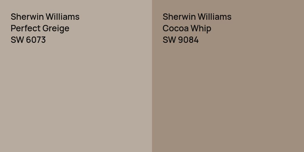 Sherwin Williams Perfect Greige vs. Sherwin Williams Cocoa Whip