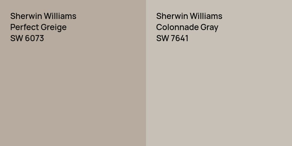 Sherwin Williams Perfect Greige vs. Sherwin Williams Colonnade Gray