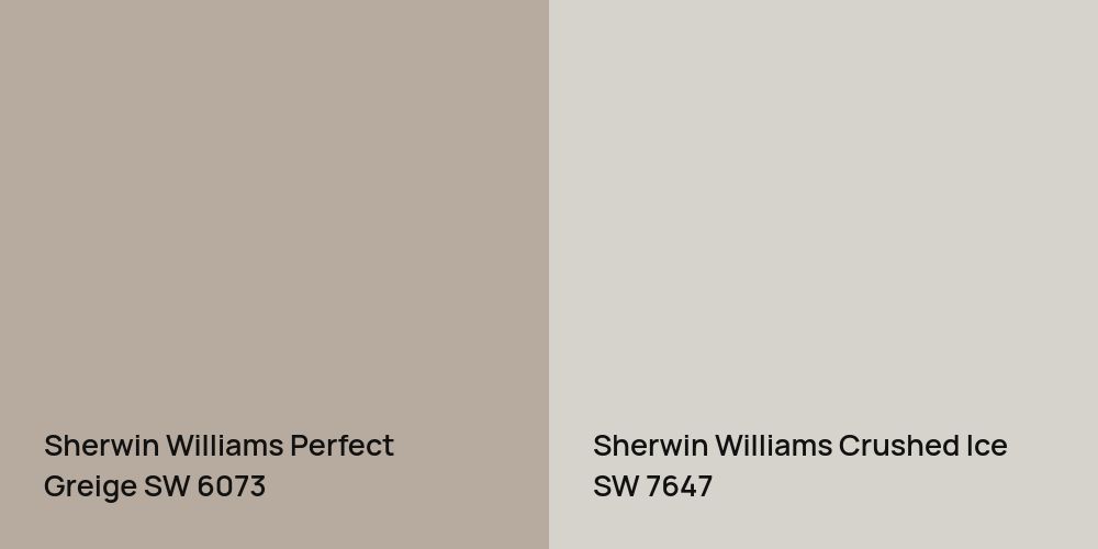 Sherwin Williams Perfect Greige vs. Sherwin Williams Crushed Ice