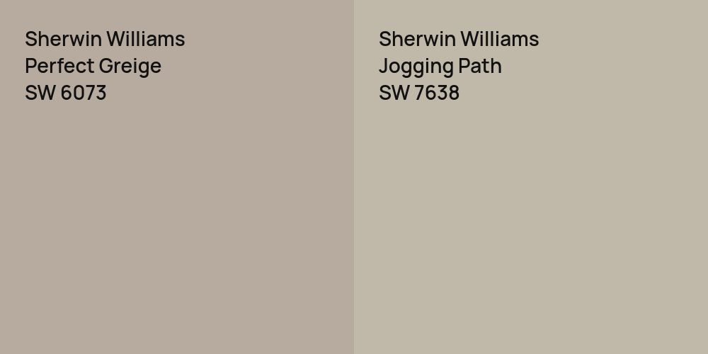 Sherwin Williams Perfect Greige vs. Sherwin Williams Jogging Path