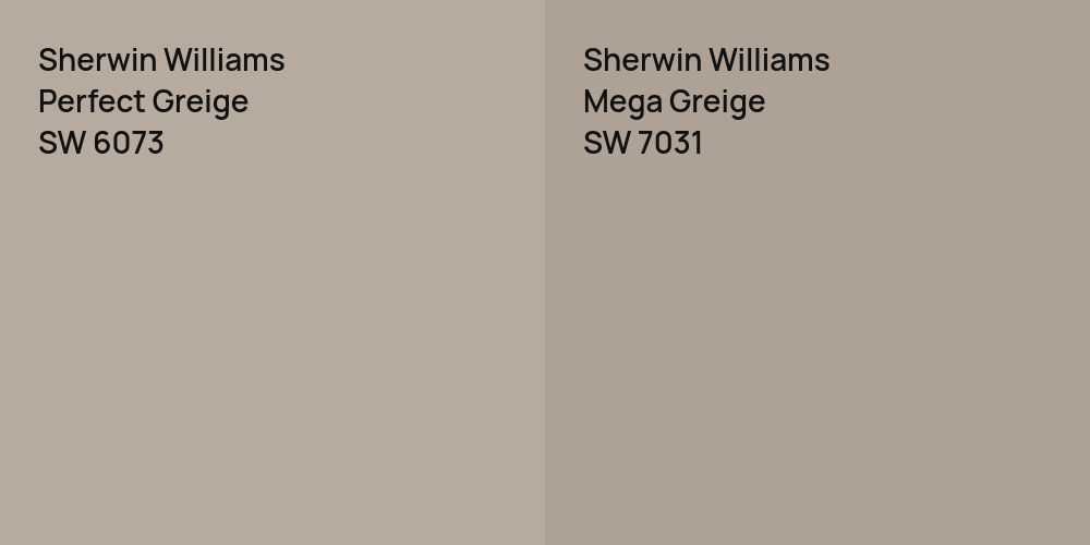 Sherwin Williams Perfect Greige vs. Sherwin Williams Mega Greige