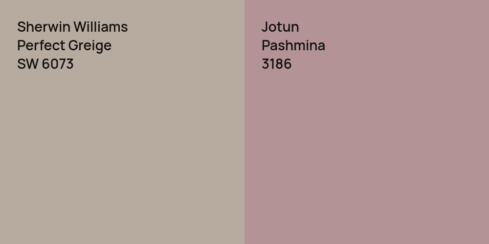 Sherwin Williams Perfect Greige vs. Jotun Pashmina