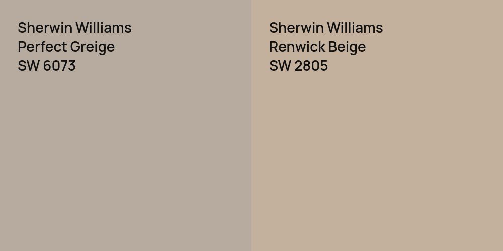 Sherwin Williams Perfect Greige vs. Sherwin Williams Renwick Beige