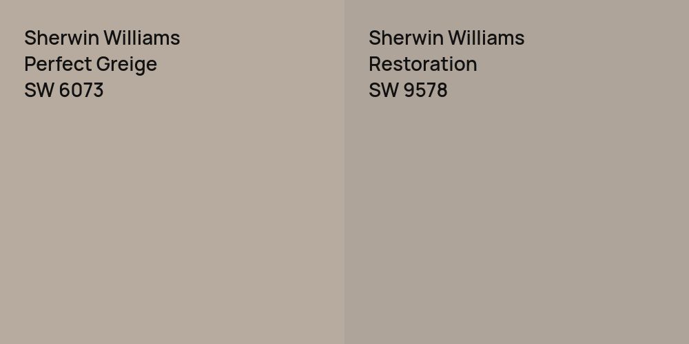 Sherwin Williams Perfect Greige vs. Sherwin Williams Restoration