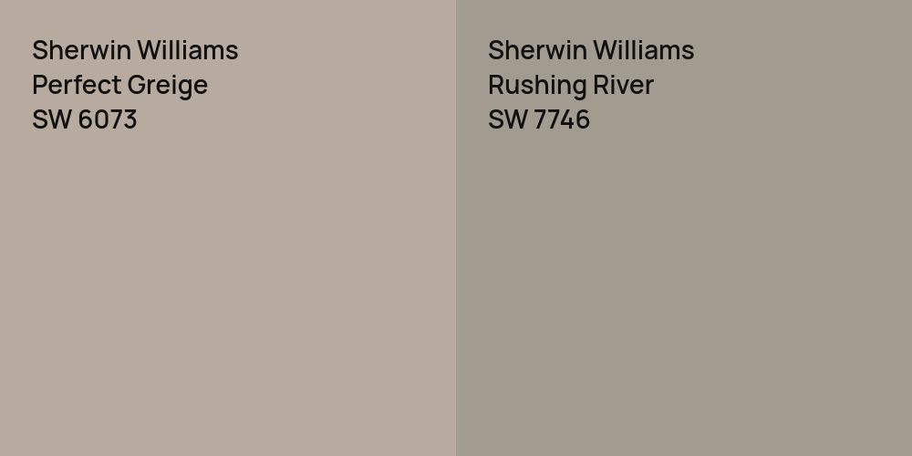 Sherwin Williams Perfect Greige vs. Sherwin Williams Rushing River