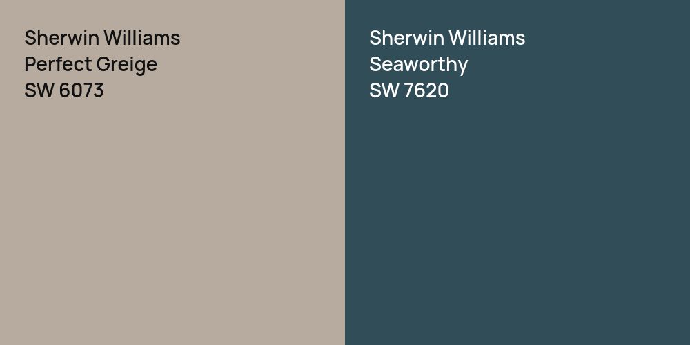 Sherwin Williams Perfect Greige vs. Sherwin Williams Seaworthy