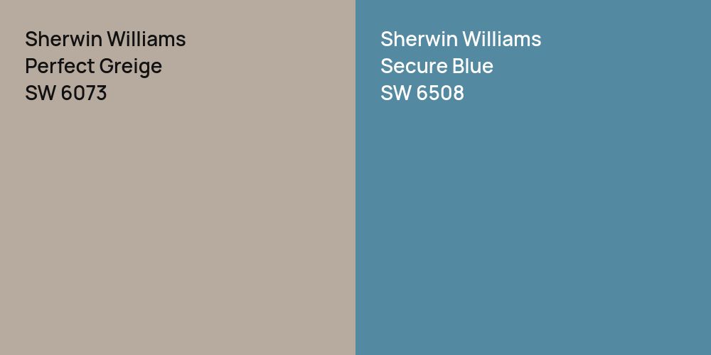 Sherwin Williams Perfect Greige vs. Sherwin Williams Secure Blue