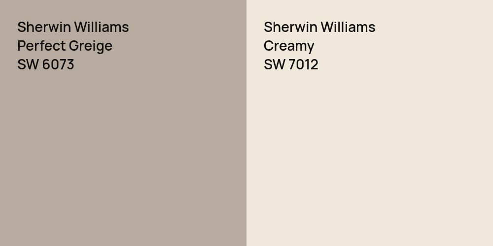 Sherwin Williams Perfect Greige vs. Sherwin Williams Creamy