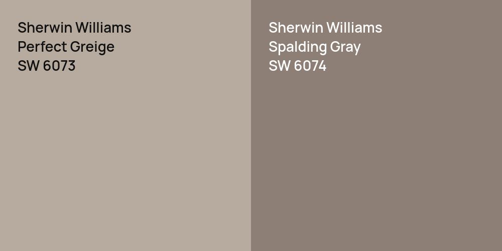 Sherwin Williams Perfect Greige vs. Sherwin Williams Spalding Gray