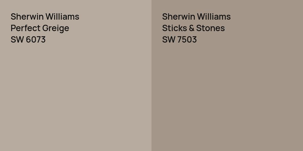 Sherwin Williams Perfect Greige vs. Sherwin Williams Sticks & Stones