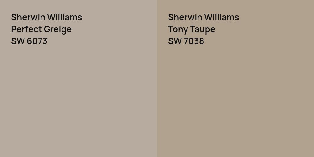 Sherwin Williams Perfect Greige vs. Sherwin Williams Tony Taupe