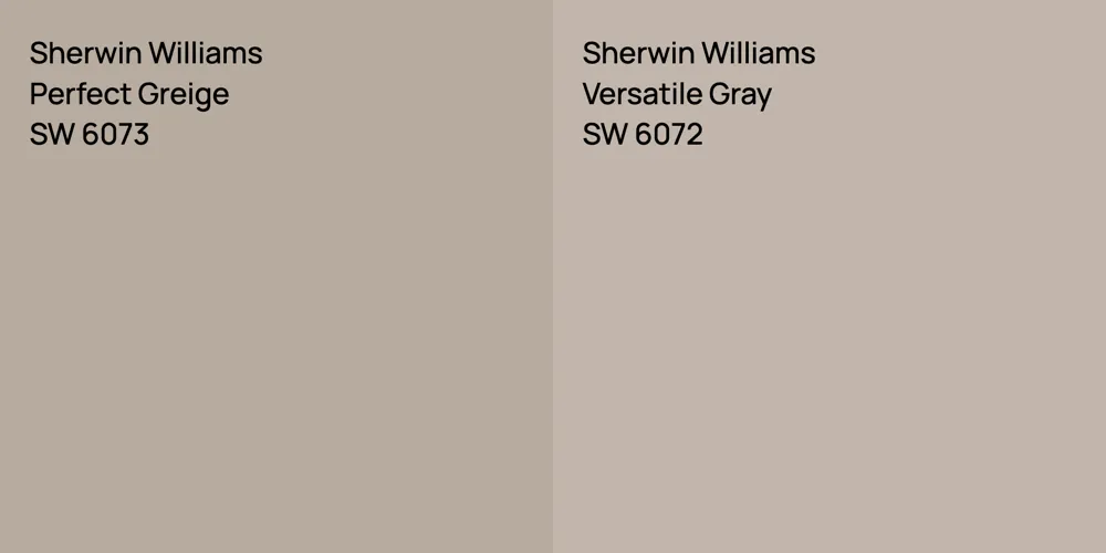 Sherwin Williams Perfect Greige vs. Sherwin Williams Versatile Gray