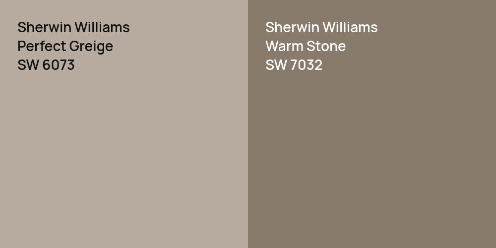 Sherwin Williams Perfect Greige vs. Sherwin Williams Warm Stone