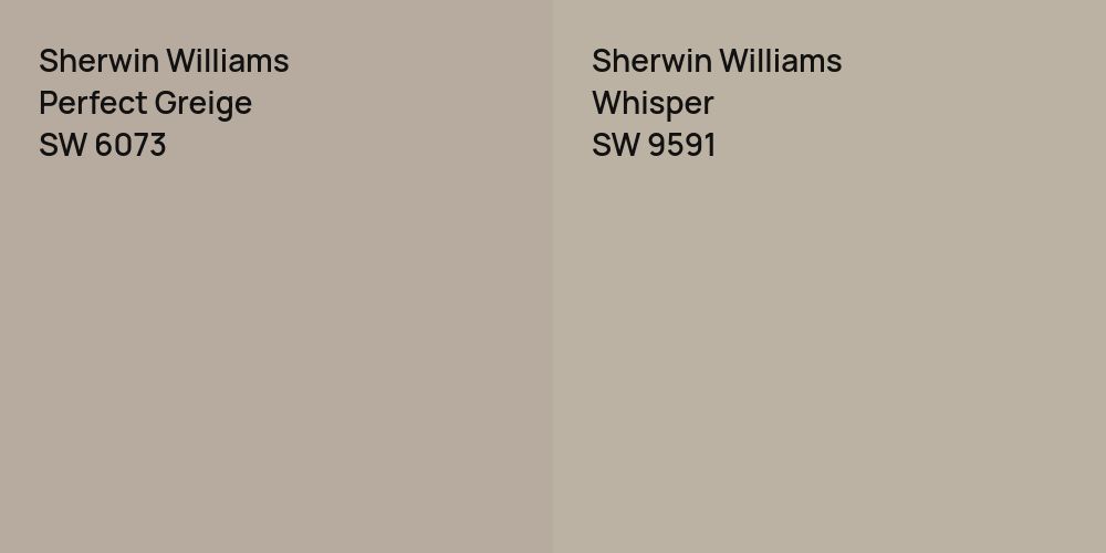 Sherwin Williams Perfect Greige vs. Sherwin Williams Whisper