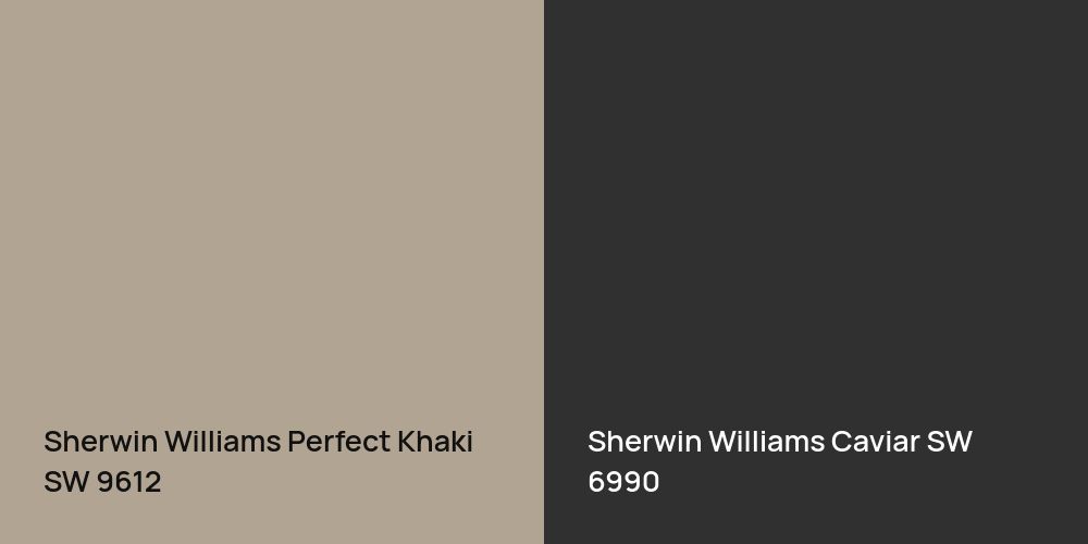 Sherwin Williams Perfect Khaki vs. Sherwin Williams Caviar