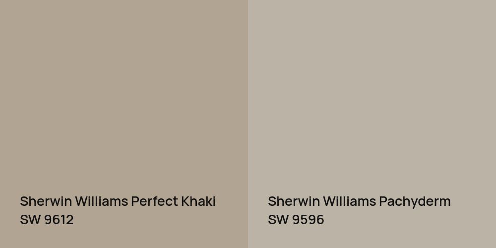 Sherwin Williams Perfect Khaki vs. Sherwin Williams Pachyderm