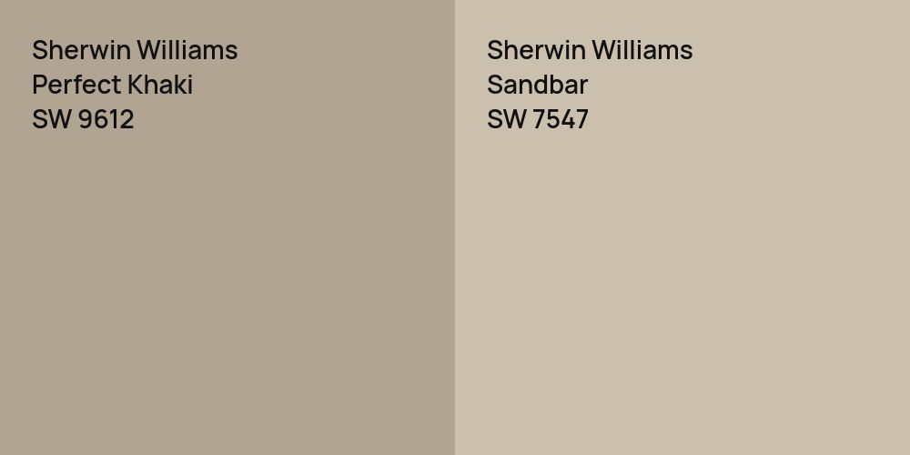 Sherwin Williams Perfect Khaki vs. Sherwin Williams Sandbar