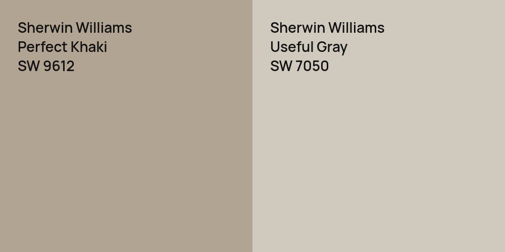 Sherwin Williams Perfect Khaki vs. Sherwin Williams Useful Gray