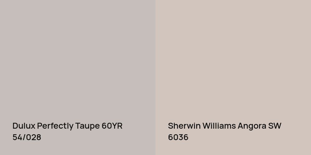 Dulux Perfectly Taupe vs. Sherwin Williams Angora