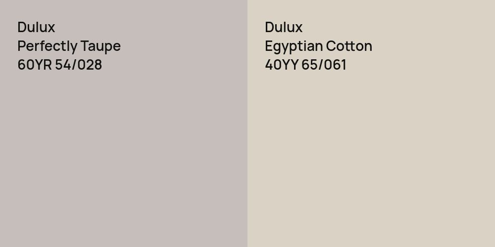 Dulux Perfectly Taupe vs. Dulux Egyptian Cotton