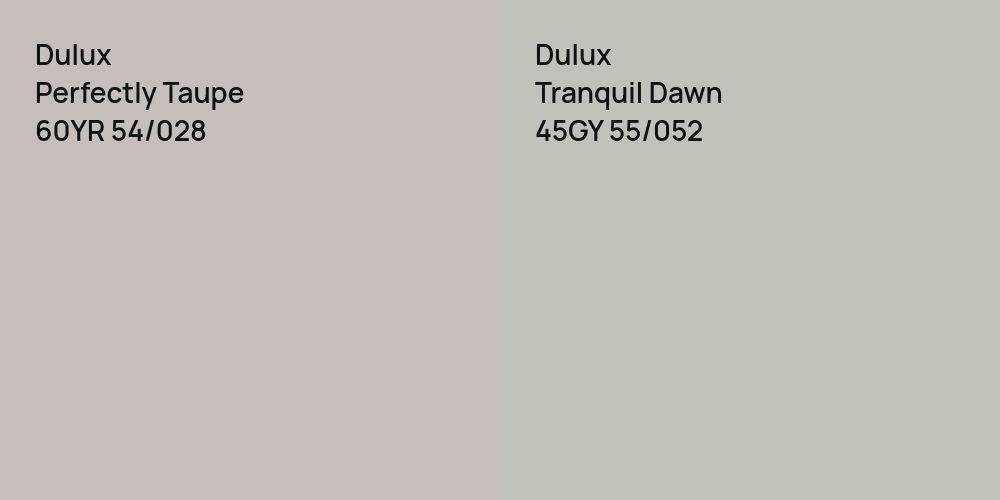 Dulux Perfectly Taupe vs. Dulux Tranquil Dawn